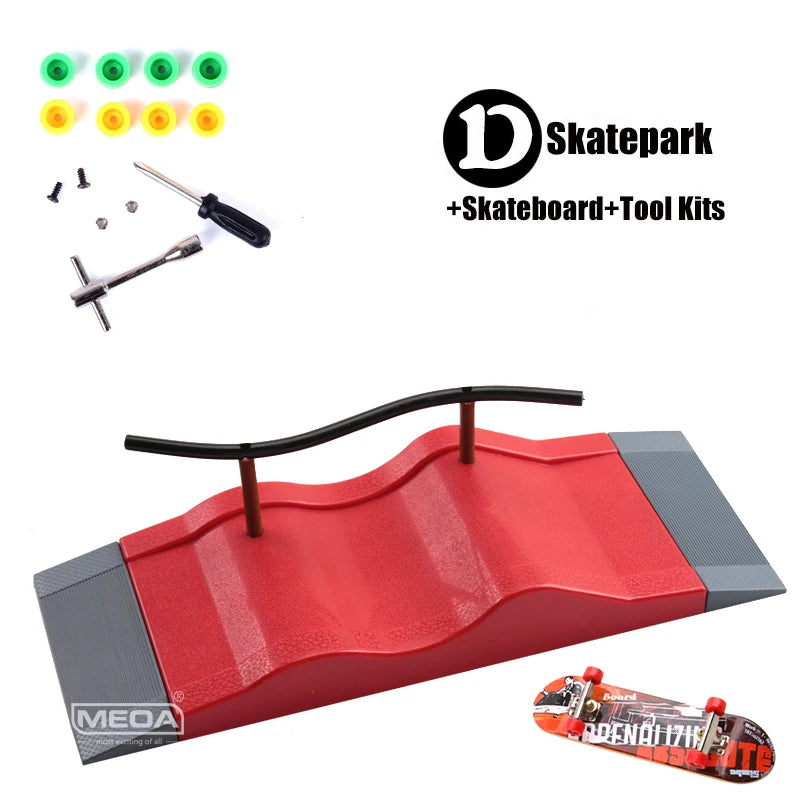 10 In 1 Finger Skateboards With Storage Rack DIY Skate Park Ramp Parts Tech Deck Scene Venue Combination Indoor Home Toys