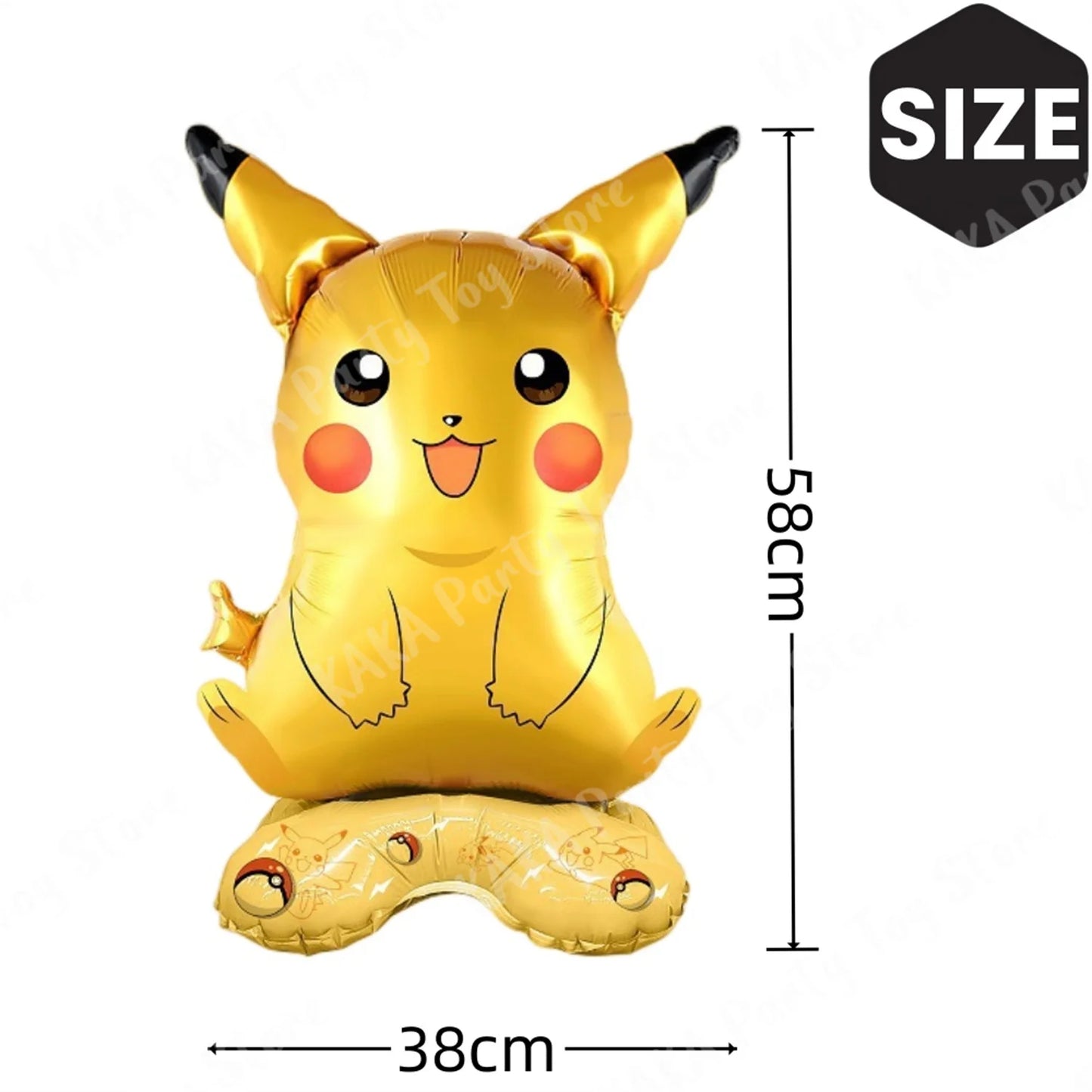 4Pcs Standing Pokemon Balloon Cartoon Pikachu Squirtle Bulbasaur figure Foil Ballon Decoration Supplies Kids Birthday Party Gift