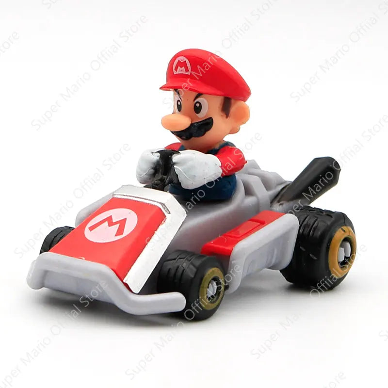 8pcs/lot Super Mario Series Toy Car Model Sliding Racing Cars Cartoon Game Character Anime Figure KARTING Collecting Toys Gifts