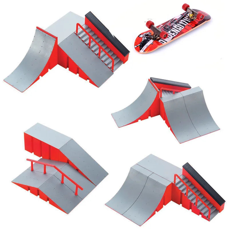 1PCS Finger Skatepark Professional Tech Practice Deck Platform Stunt Finger Skateboard Assemble Ramp Park Kits Toys Gifts