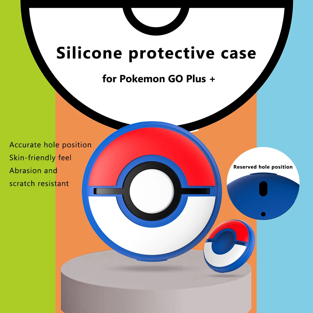 Case For Pokemon GO Plus + Protective Case Silicone Drop Protection Cover with Strap Shell for Pokemon GO Plus+ Game Storage Box