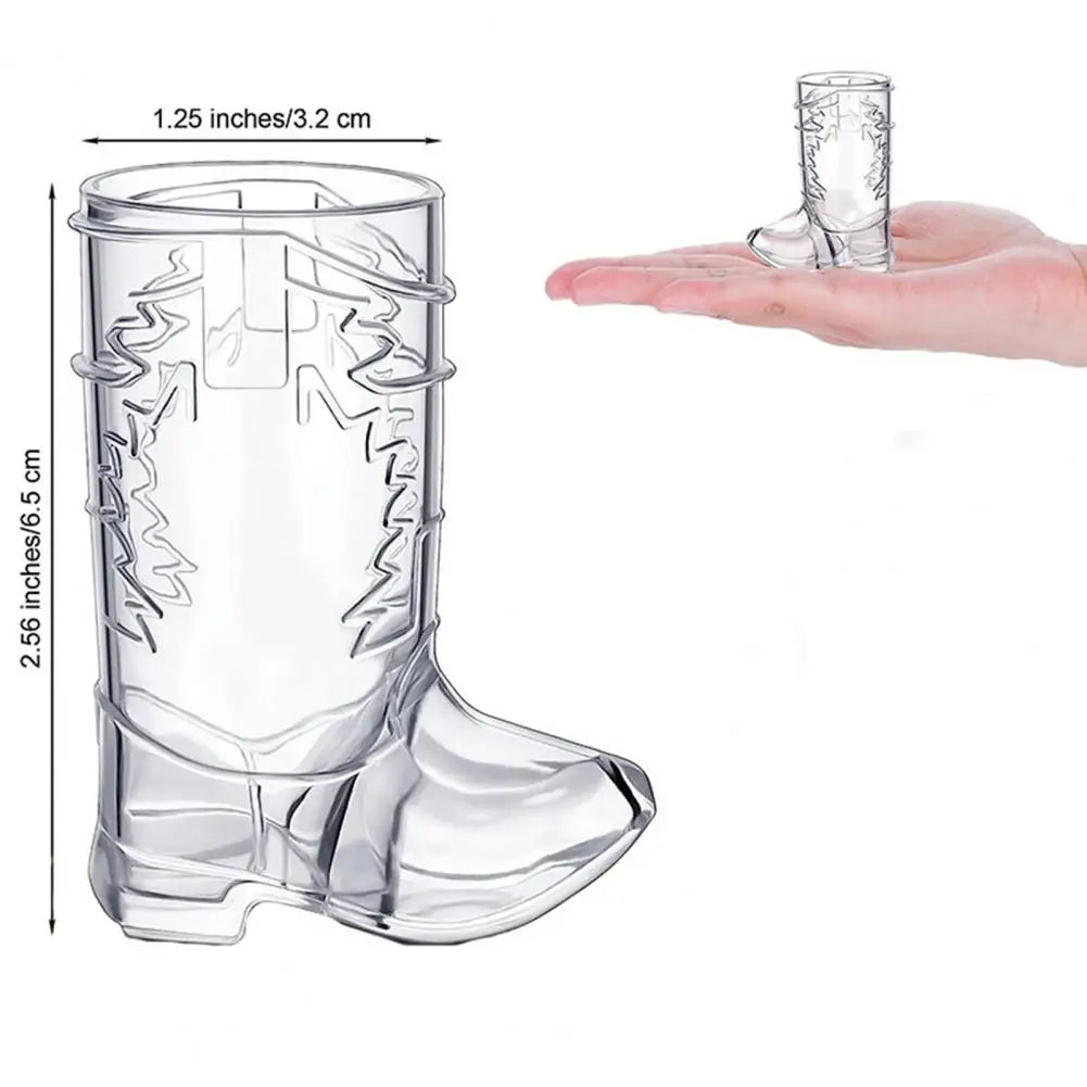 5Pcs Mini Cowboy Boot Shot Glasses Western Theme Party Tumblers Cowgirl Plastic Shot Glasses Fun Birthday Party Cups Drinkware