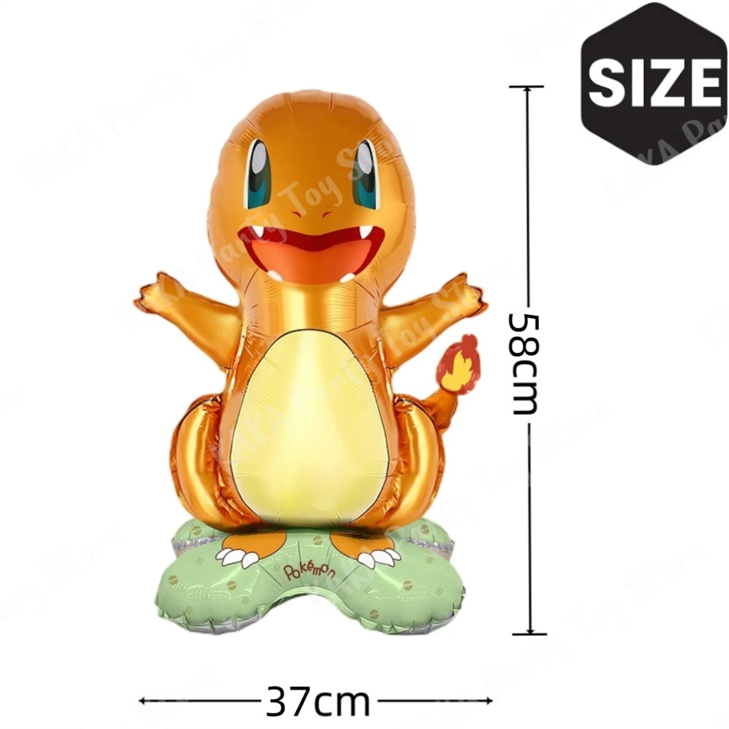 4Pcs Standing Pokemon Balloon Cartoon Pikachu Squirtle Bulbasaur figure Foil Ballon Decoration Supplies Kids Birthday Party Gift